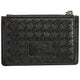 Mancini Wallets Black Mancini BASKET WEAVE RFID Secure Card Case and Coin Pocket