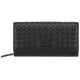 Mancini Wallets Black Mancini BASKET WEAVE RFID Secure Clutch Wallet