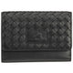 Mancini Wallets Black Mancini BASKET WEAVE RFID Secure Medium Clutch Wallet