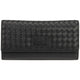 Mancini Wallets Black Mancini BASKET WEAVE RFID Secure Quadruple Fold Wallet