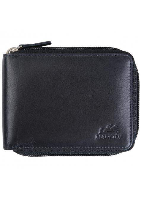 Mancini Wallets Black Mancini BELLAGIO Zippered RFID Billfold With Removable Passcase