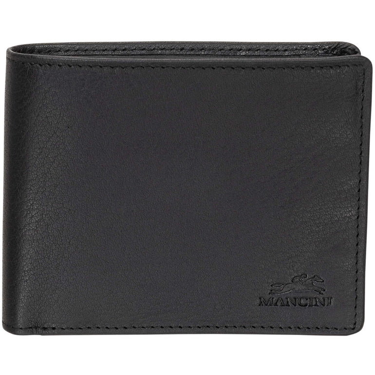Mancini Wallets Black Mancini BUFFALO RFID Secure Left Wing Billfold