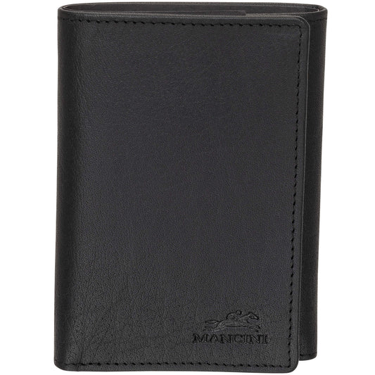 Mancini Wallets Black Mancini BUFFALO RFID Secure Trifold Wallet
