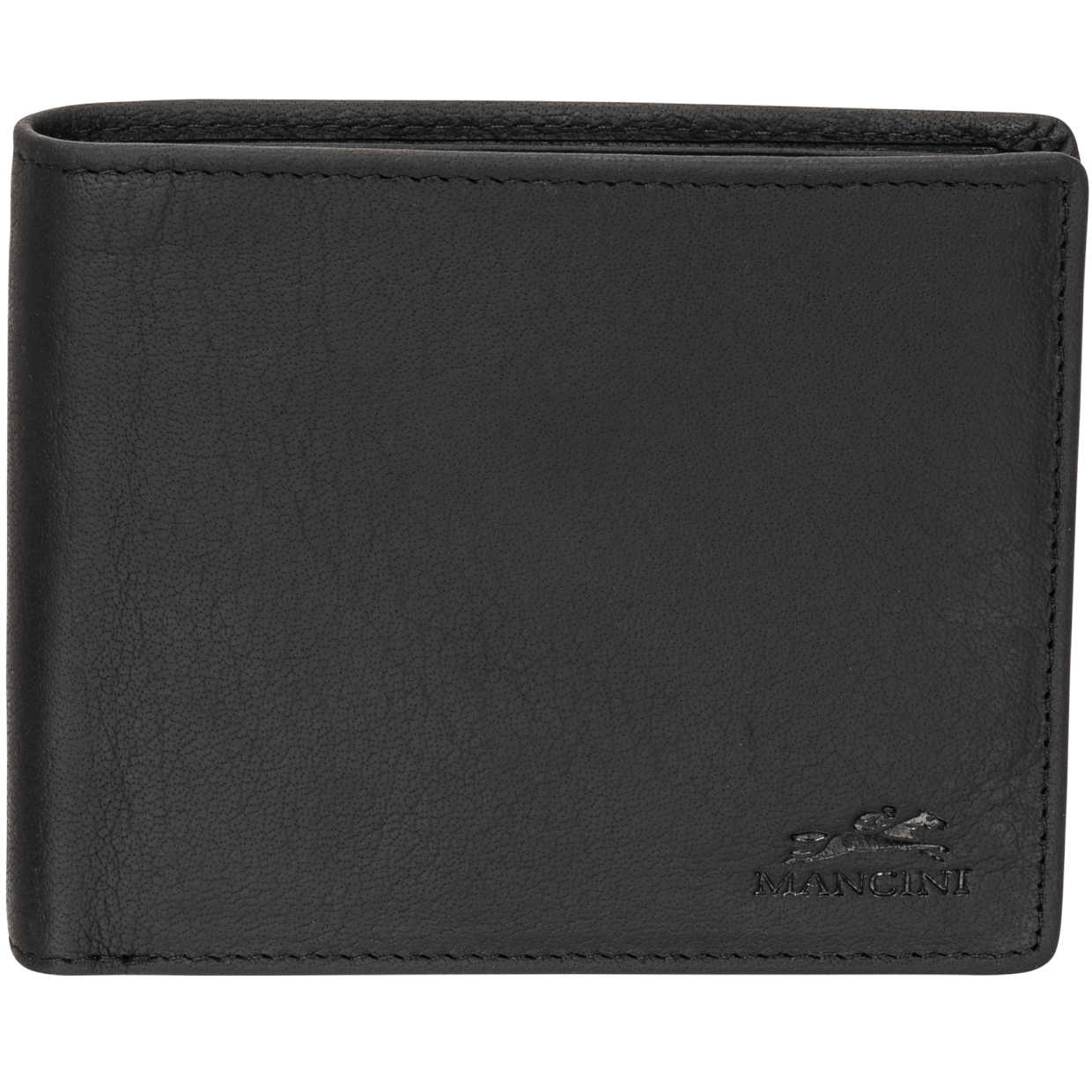 Mancini Wallets Black Mancini BUFFALO RFID Secure Wallet with Coin Pocket