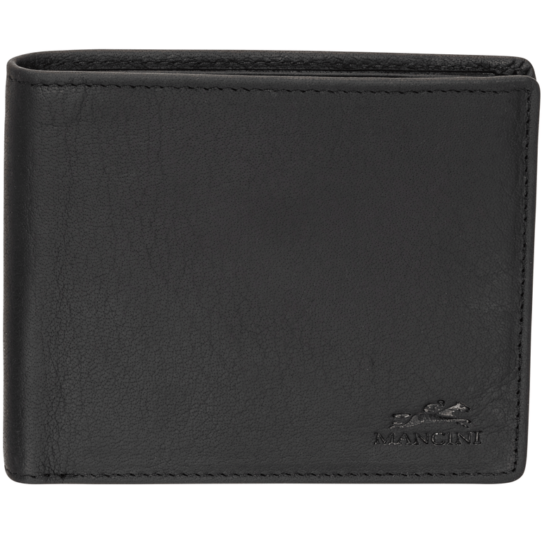 Mancini Wallets Black Mancini BUFFALO RFID Secure Wallet with Coin Pocket