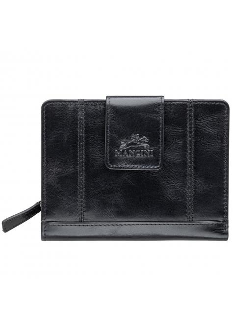 Mancini Wallets Black Mancini CASABLANCA Ladies' RFID Secure Medium Clutch Wallet