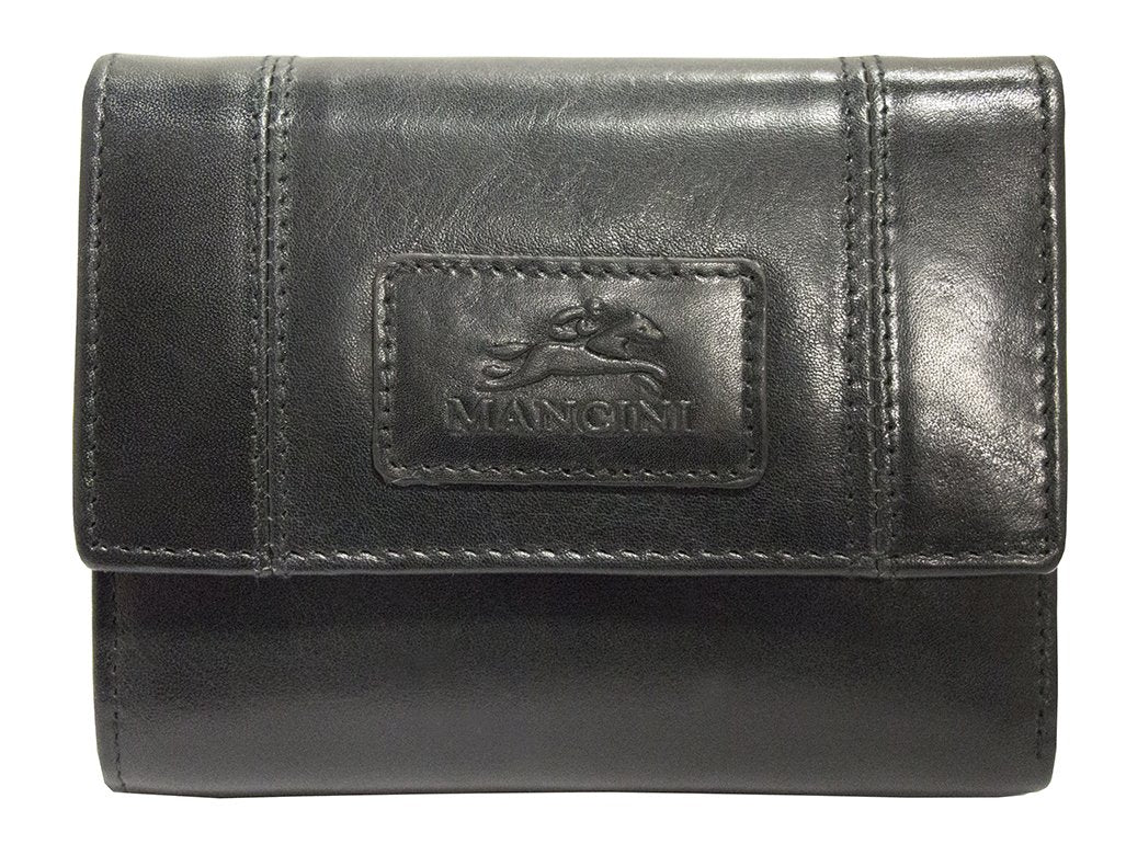 Mancini Wallets Black Mancini CASABLANCA Ladies' RFID Secure Small Clutch Wallet