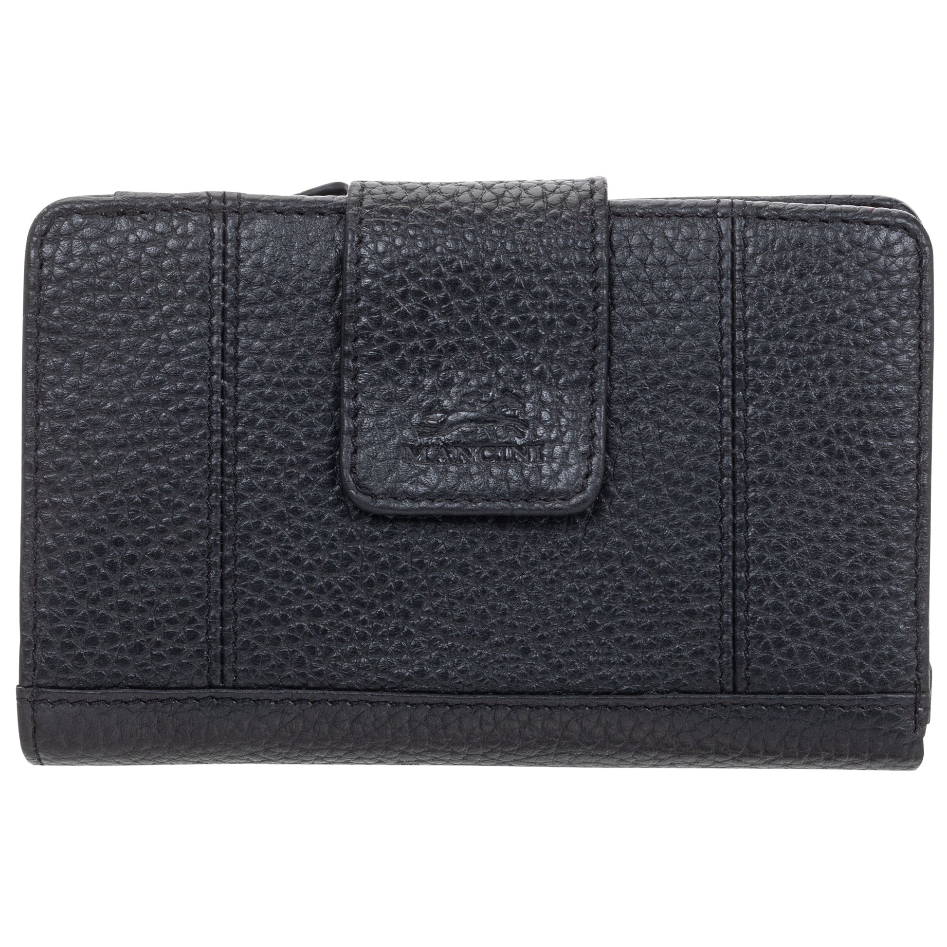 Mancini Wallets Black Mancini Pebbled Ladies’ RFID Medium Clutch Wallet