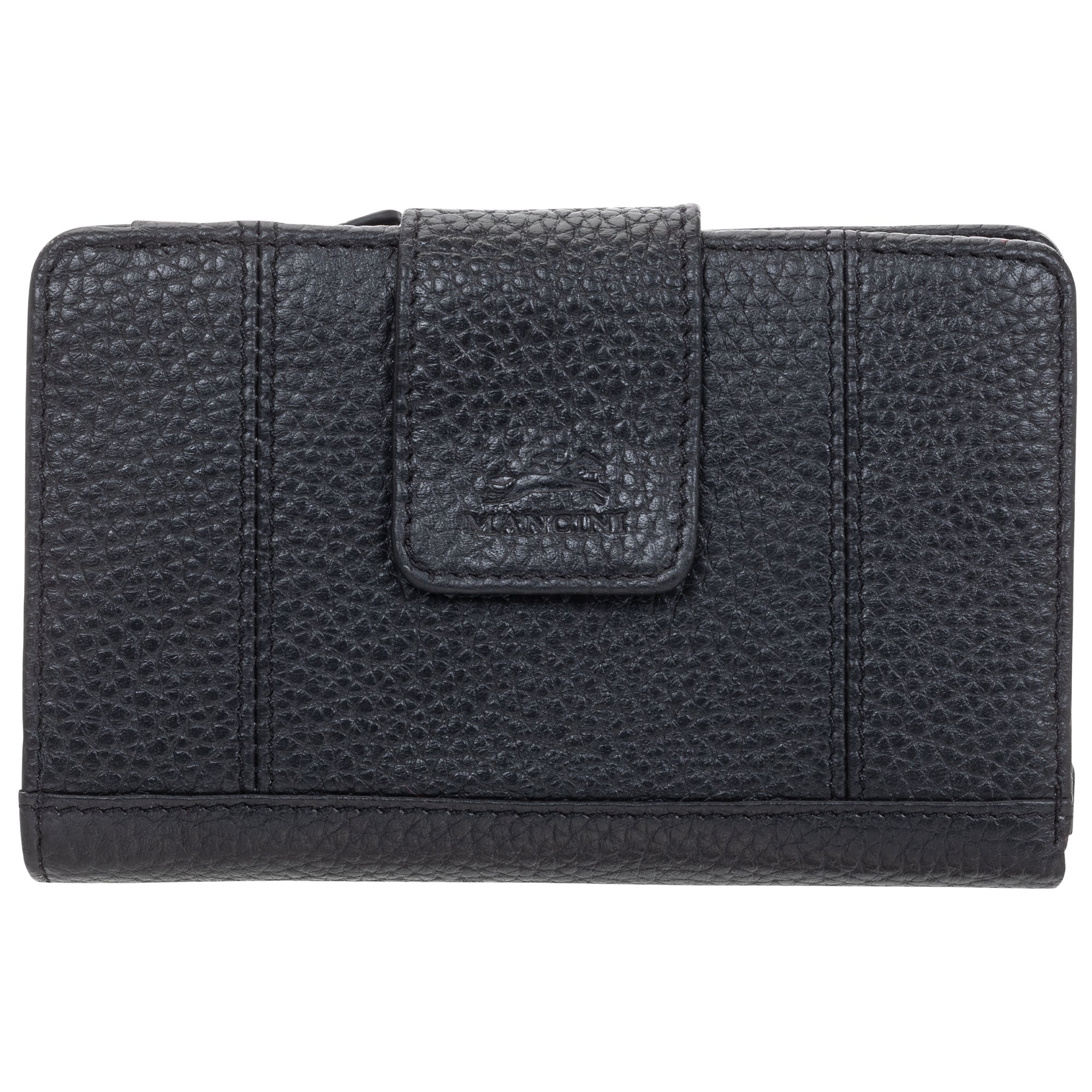 Mancini Wallets Black Mancini Pebbled Ladies’ RFID Medium Clutch Wallet