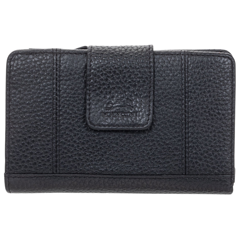 Mancini Wallets Black Mancini Pebbled Ladies’ RFID Medium Clutch Wallet