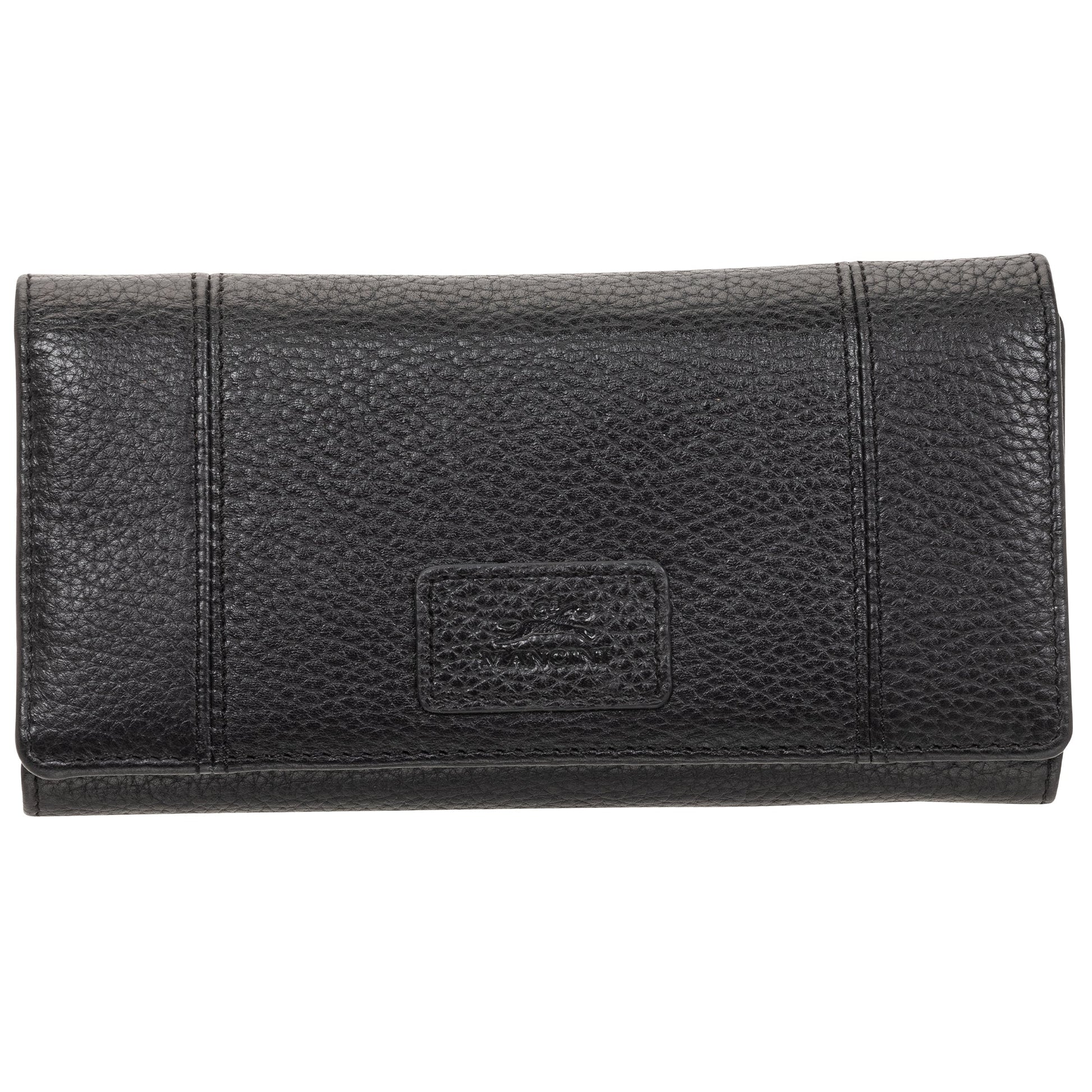 Mancini Wallets Black Mancini Pebbled Ladies’ RFID Trifold Wallet