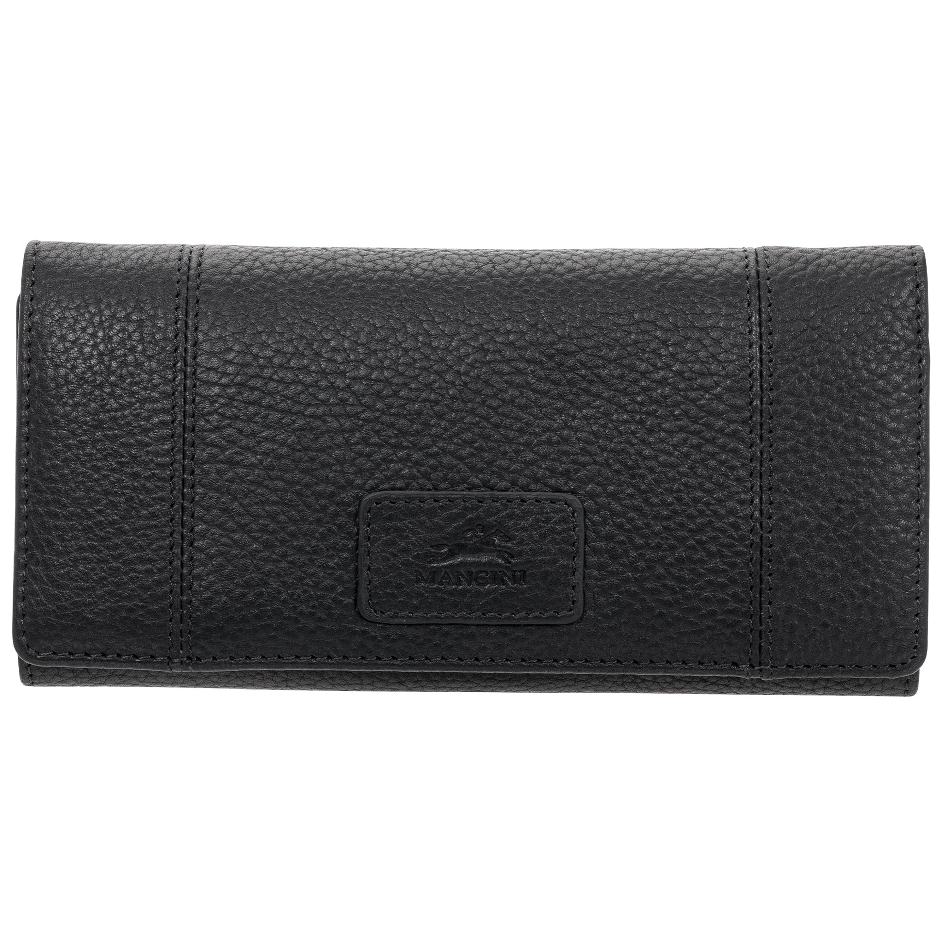 Mancini Wallets Black Mancini Pebbled Ladies' RFID Trifold Wallet