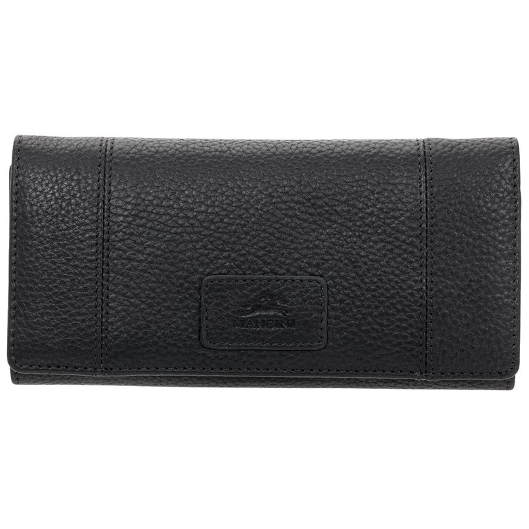 Mancini Wallets Black Mancini Pebbled Ladies' RFID Trifold Wallet