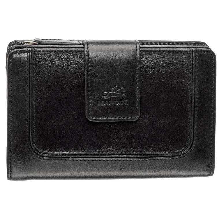 Mancini Wallets Black Mancini South Beach RFID Secure Medium Clutch Wallet