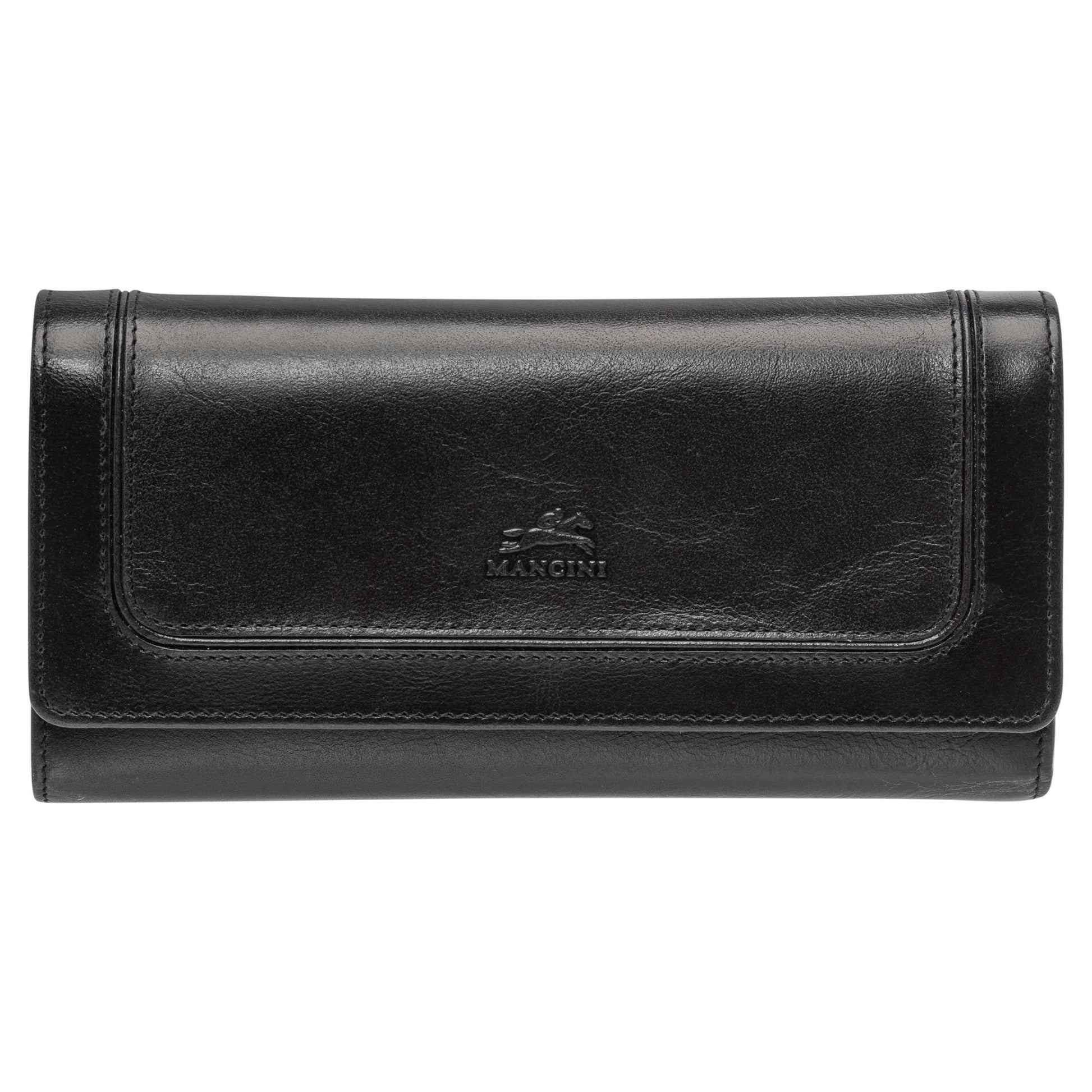 Mancini Wallets Black Mancini South Beach RFID Secure Quadruple Fold Wallet