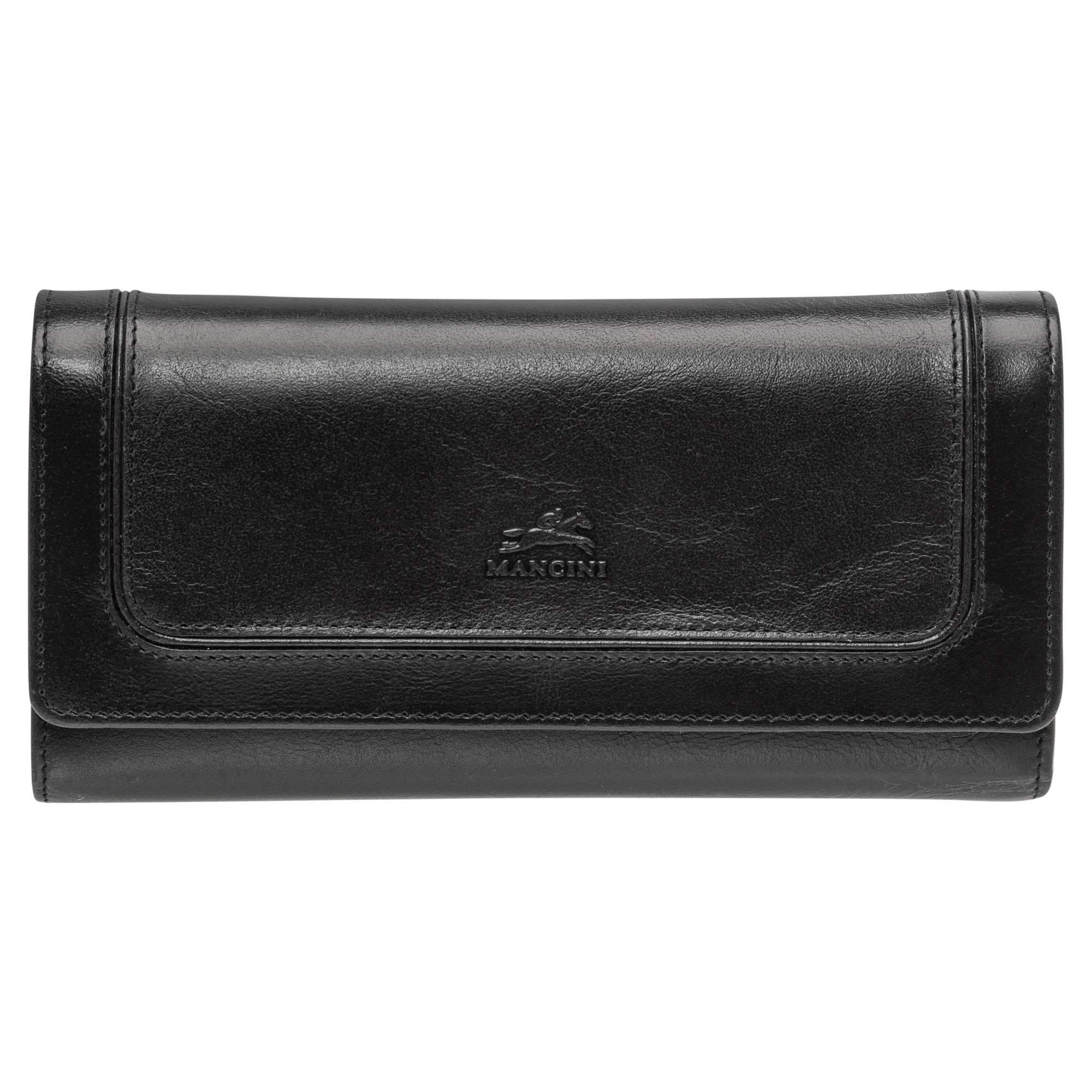 Mancini Wallets Black Mancini South Beach RFID Secure Quadruple Fold Wallet