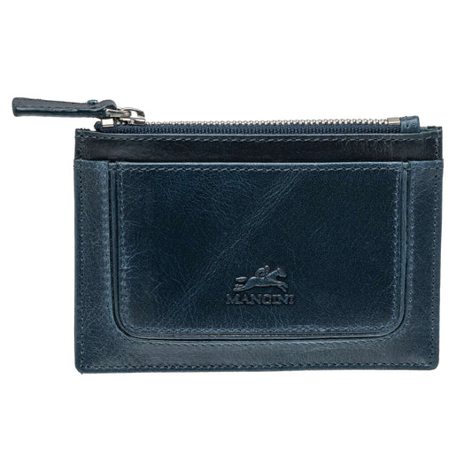 Mancini Wallets Blue Mancini  South Beach RFID Secure Card Case and Coin Pocket