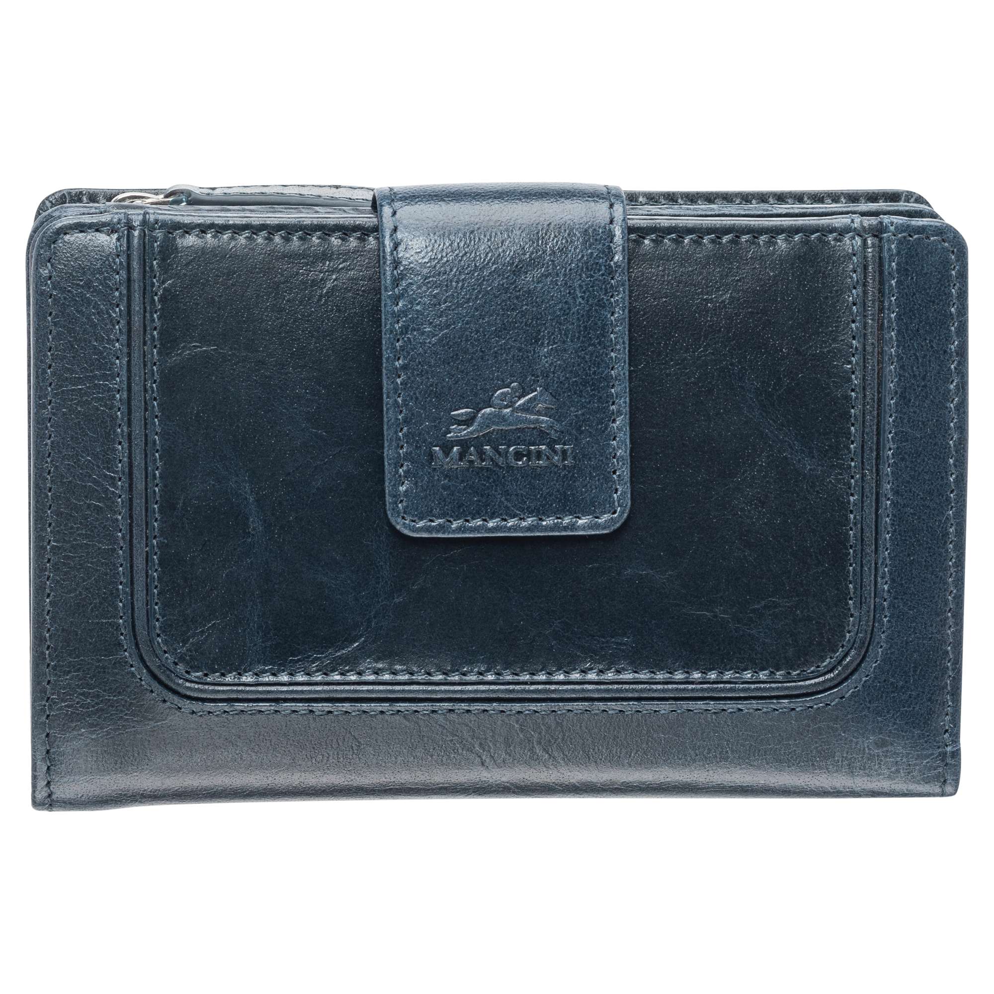 Mancini Wallets Blue Mancini South Beach RFID Secure Medium Clutch Wallet