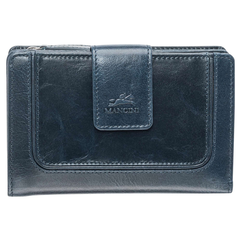 Mancini Wallets Blue Mancini South Beach RFID Secure Medium Clutch Wallet