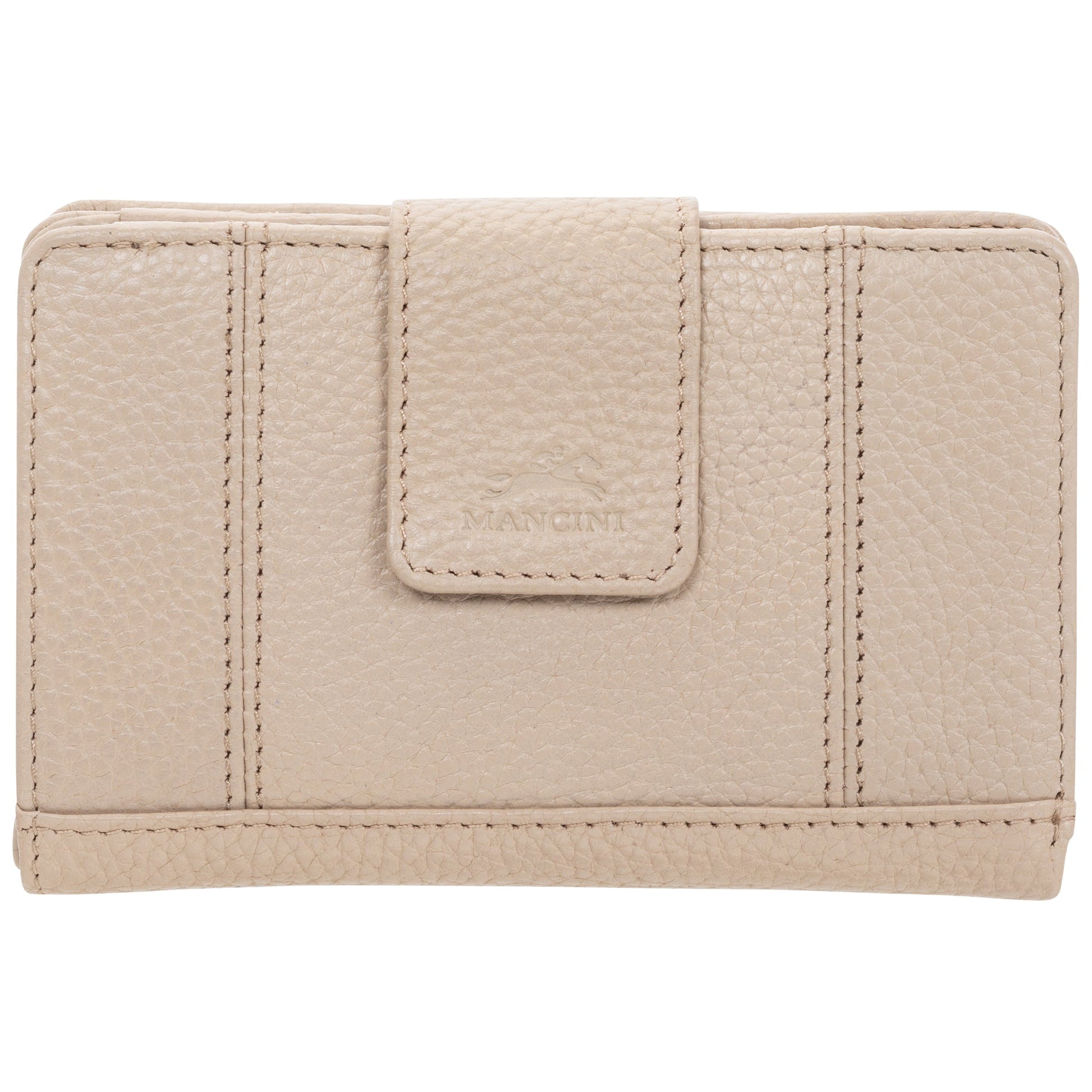 Mancini Wallets Bone Mancini Pebbled Ladies’ RFID Medium Clutch Wallet