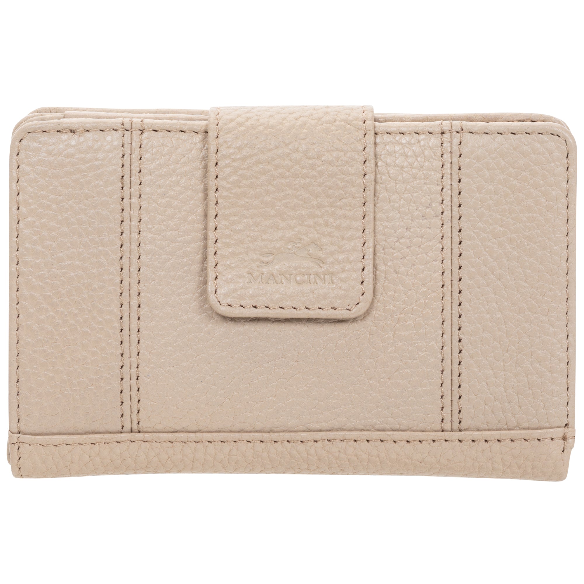 Mancini Wallets Bone Mancini Pebbled Ladies’ RFID Medium Clutch Wallet