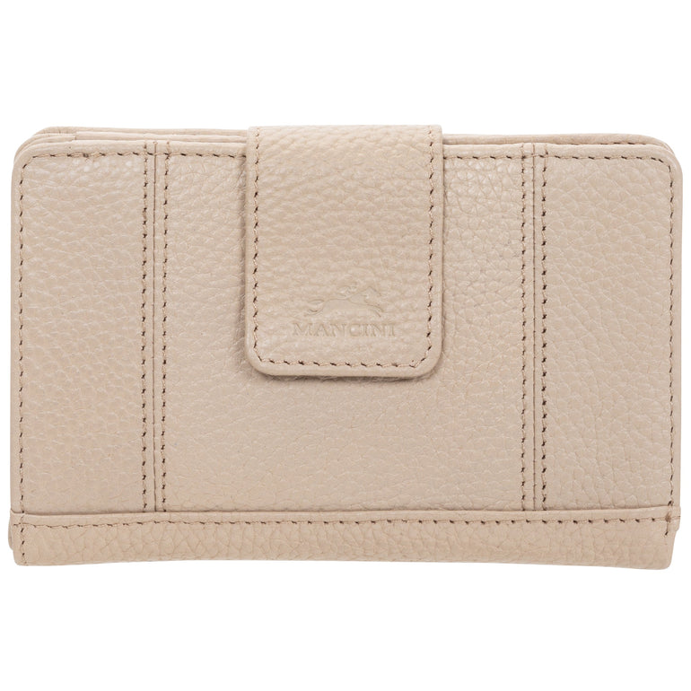Mancini Wallets Bone Mancini Pebbled Ladies’ RFID Medium Clutch Wallet
