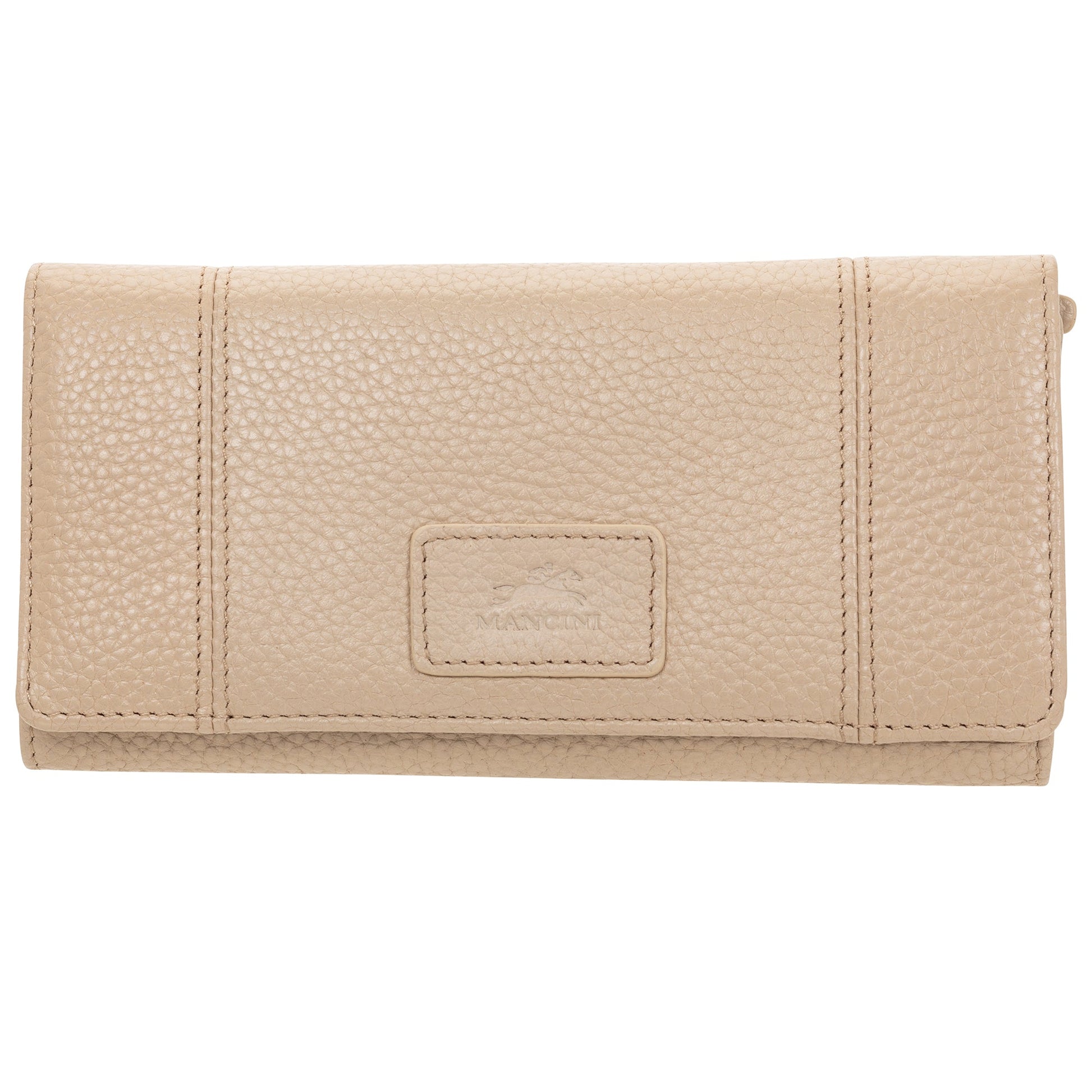 Mancini Wallets Bone Mancini Pebbled Ladies' RFID Trifold Wallet