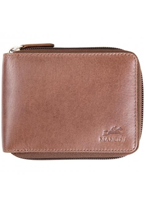 Mancini Wallets Brown Mancini BELLAGIO Zippered RFID Billfold With Removable Passcase