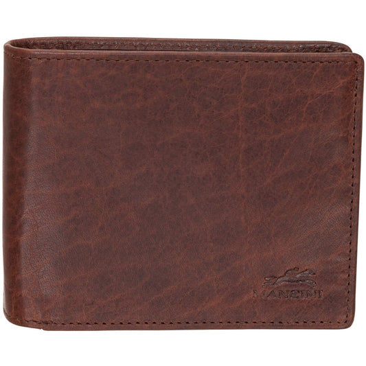Mancini Wallets Brown Mancini BUFFALO RFID Secure Left Wing Billfold