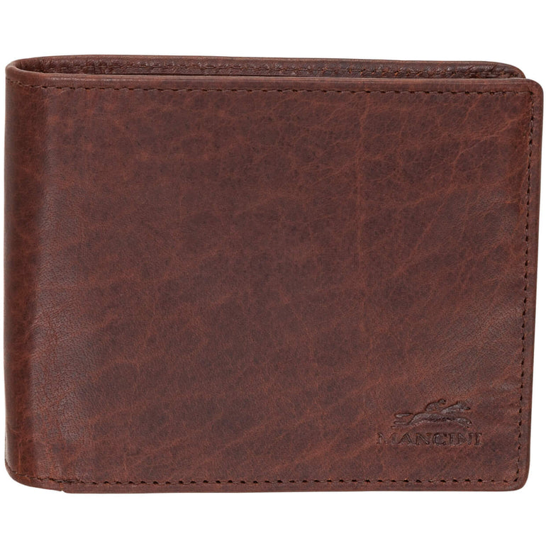 Mancini Wallets Brown Mancini BUFFALO RFID Secure Left Wing Billfold