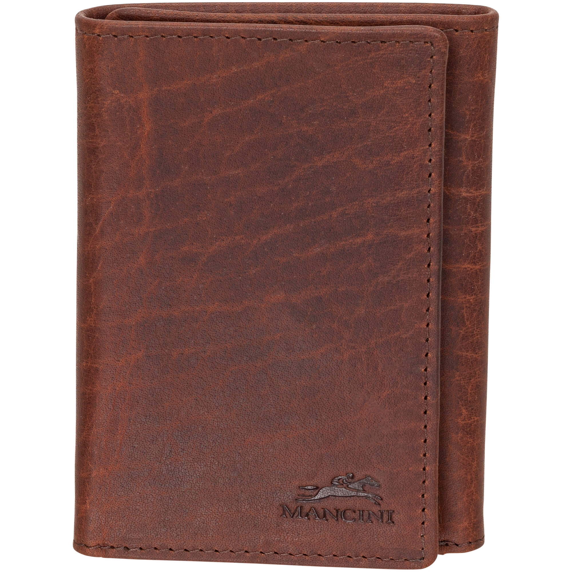 Mancini Wallets Brown Mancini BUFFALO RFID Secure Trifold Wallet