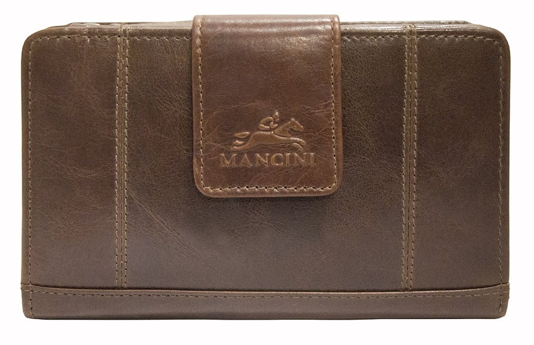 Mancini Wallets Brown Mancini CASABLANCA Ladies' RFID Secure Medium Clutch Wallet