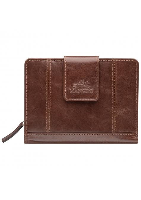 Mancini Wallets Brown Mancini CASABLANCA Ladies' RFID Secure Medium Clutch Wallet
