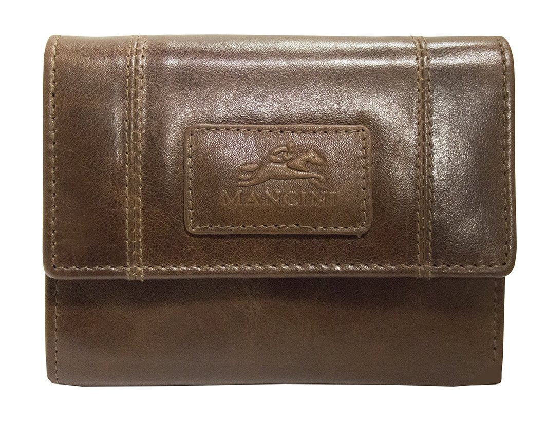 Mancini Wallets Brown Mancini CASABLANCA Ladies' RFID Secure Small Clutch Wallet