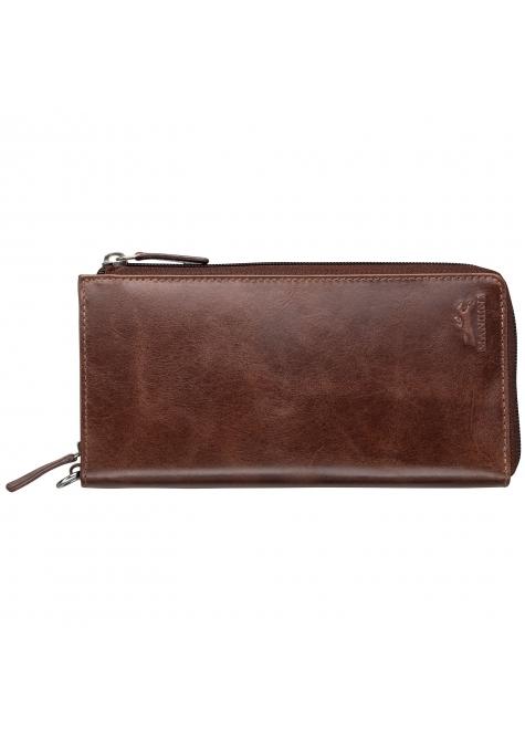 Mancini Wallets Brown Mancini CASABLANCA Ladies` RFID Secure Trifold Wallet