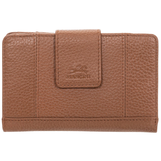 Mancini Wallets Camel Mancini Pebbled Ladies’ RFID Medium Clutch Wallet