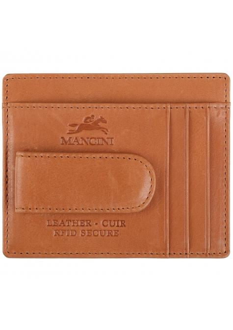 Mancini Wallets Cognac Mancini BELLAGIO Deluxe RFID Bill Clip