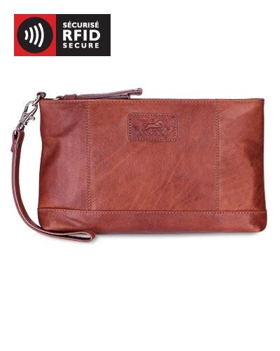 Mancini Wallets Cognac Mancini CASABLANCA Collection Ladies’ Wristlet (RFID Secure)