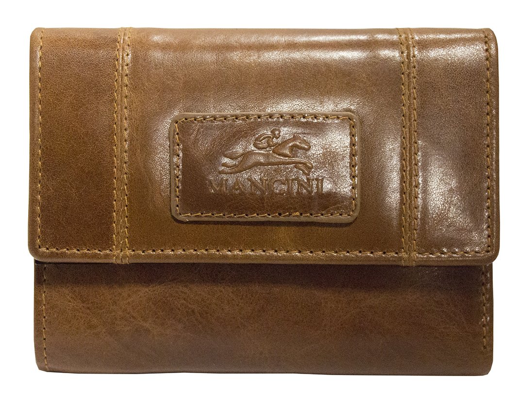 Mancini Wallets Cognac Mancini CASABLANCA Ladies' RFID Secure Small Clutch Wallet
