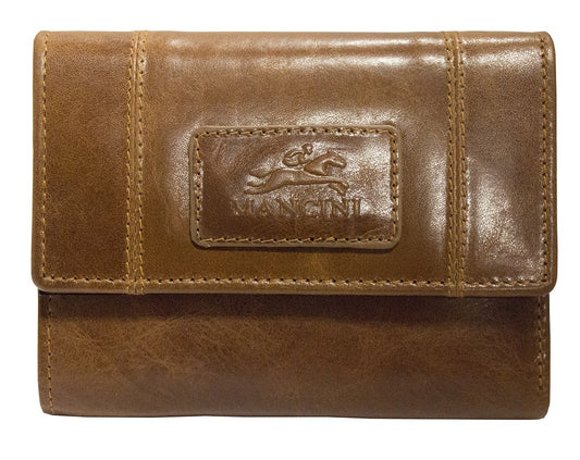 Mancini Wallets Cognac Mancini CASABLANCA Ladies' RFID Secure Small Clutch Wallet
