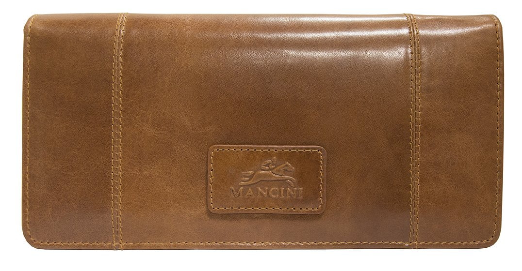Mancini Wallets Cognac Mancini CASABLANCA Ladies' RFID Secure Trifold Wallet