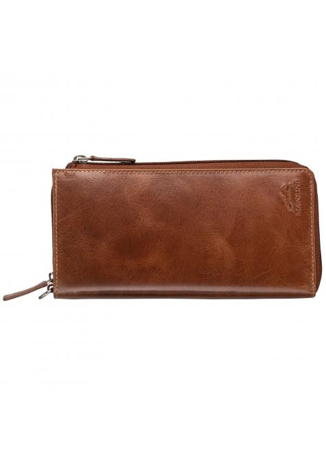 Mancini Wallets Cognac Mancini CASABLANCA Ladies` RFID Secure Trifold Wallet