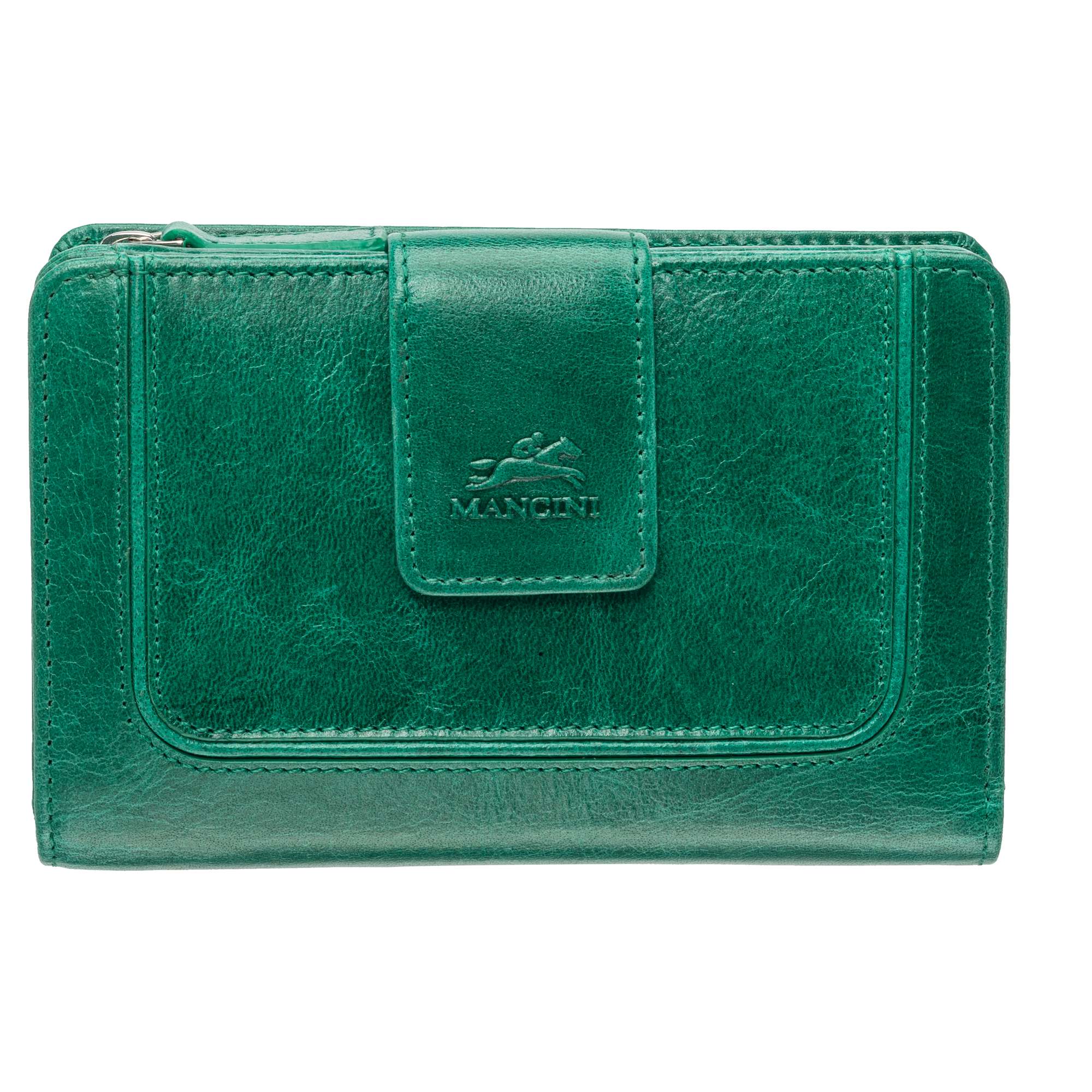 Mancini Wallets Green Mancini South Beach RFID Secure Medium Clutch Wallet
