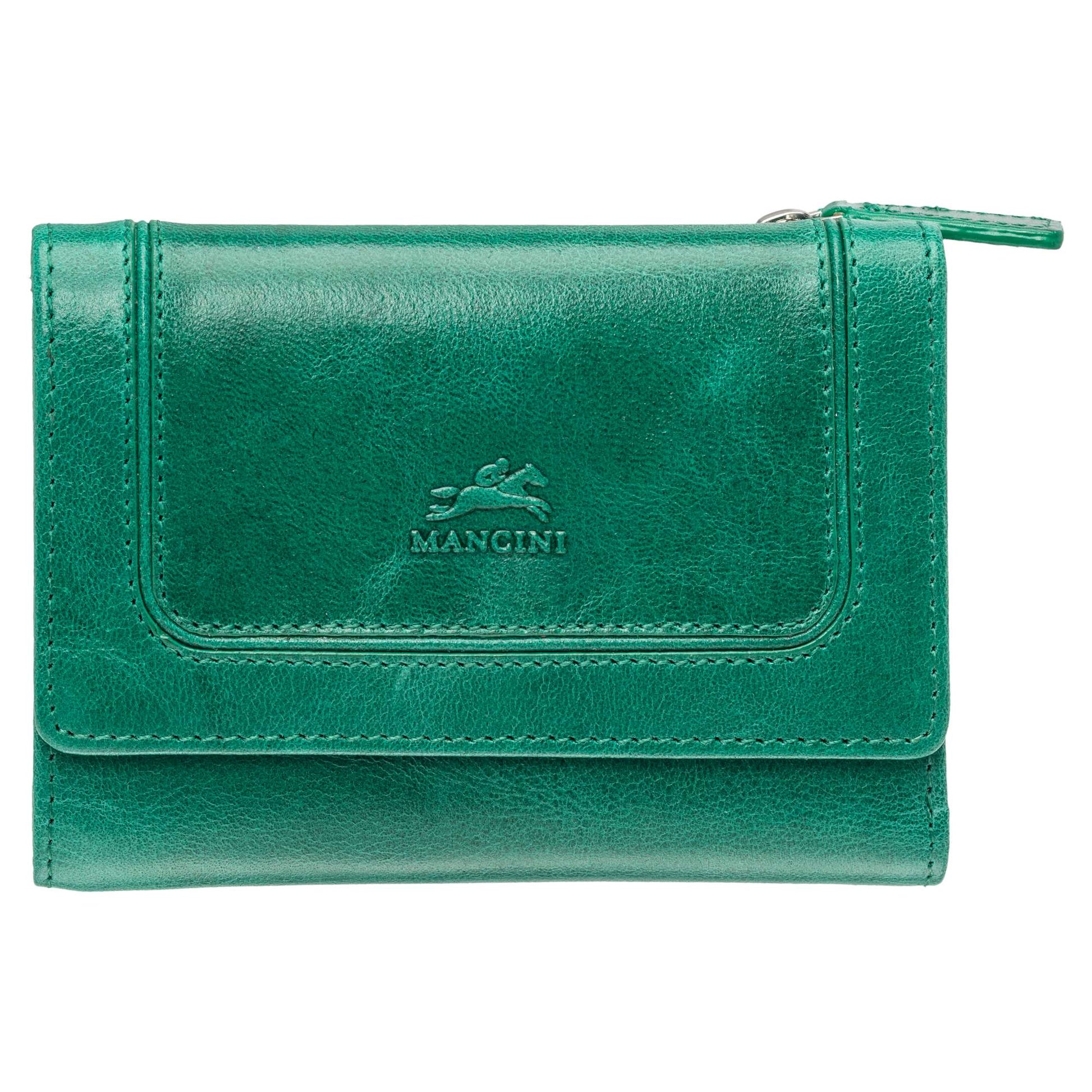 Mancini Wallets Green Mancini South Beach RFID Secure Medium Clutch Wallet