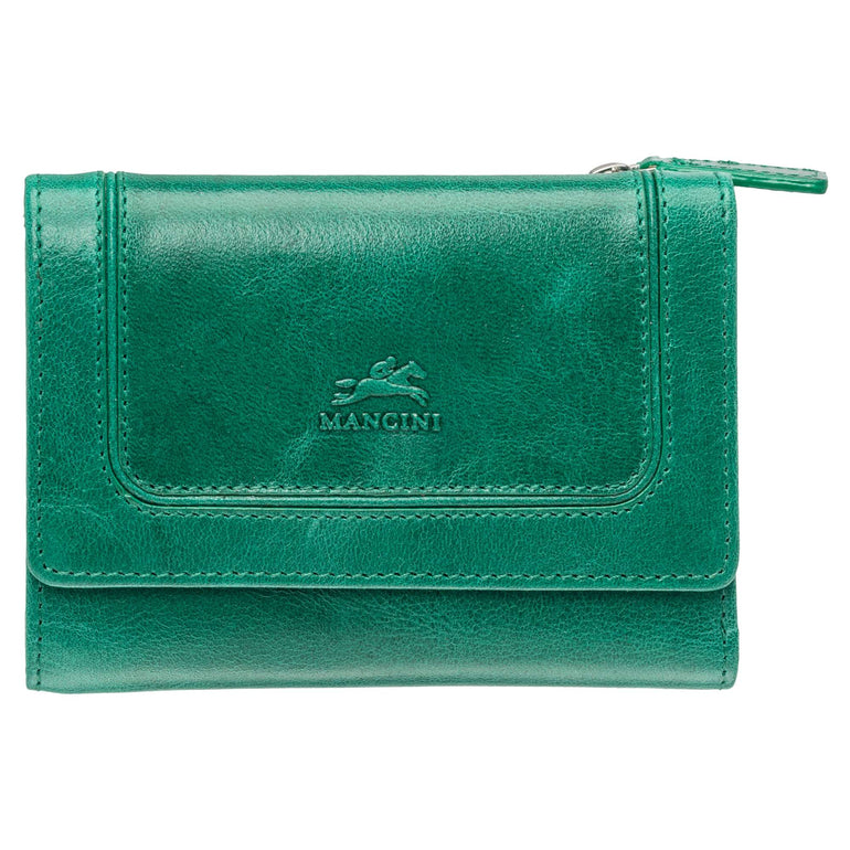 Mancini Wallets Green Mancini South Beach RFID Secure Medium Clutch Wallet