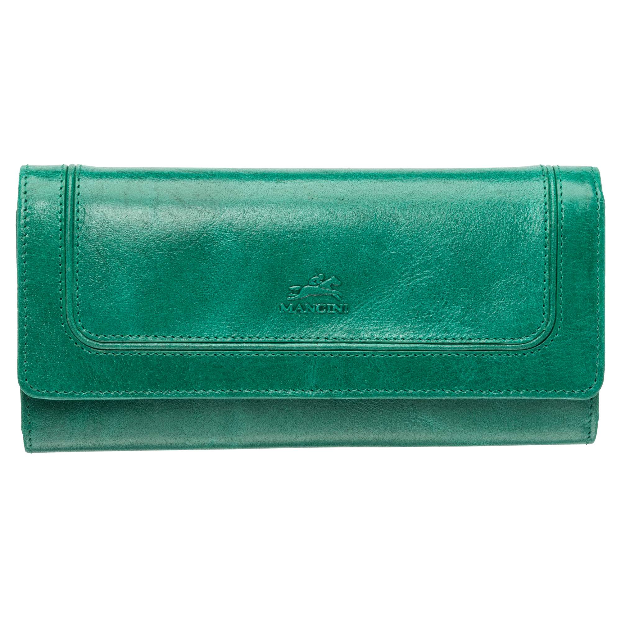 Mancini Wallets Green Mancini South Beach RFID Secure Trifold Wallet