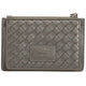 Mancini Wallets Grey Mancini BASKET WEAVE RFID Secure Card Case and Coin Pocket