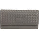Mancini Wallets Grey Mancini BASKET WEAVE RFID Secure Quadruple Fold Wallet