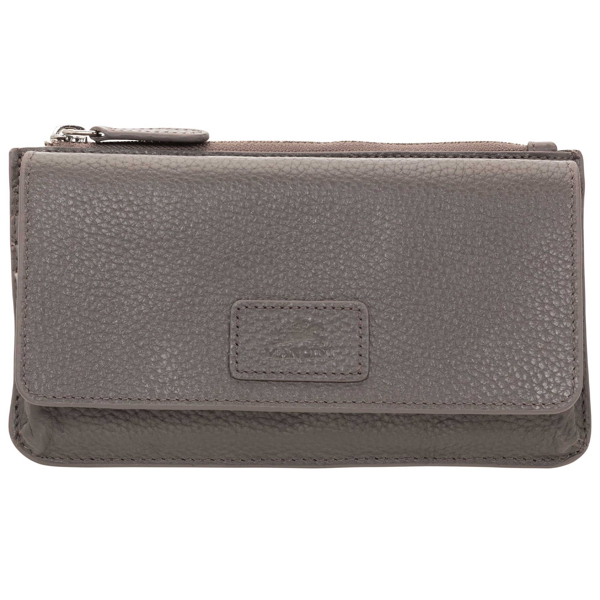 Mancini Wallets Grey Mancini Pebbled Ladies RFID Crossbody Wallet