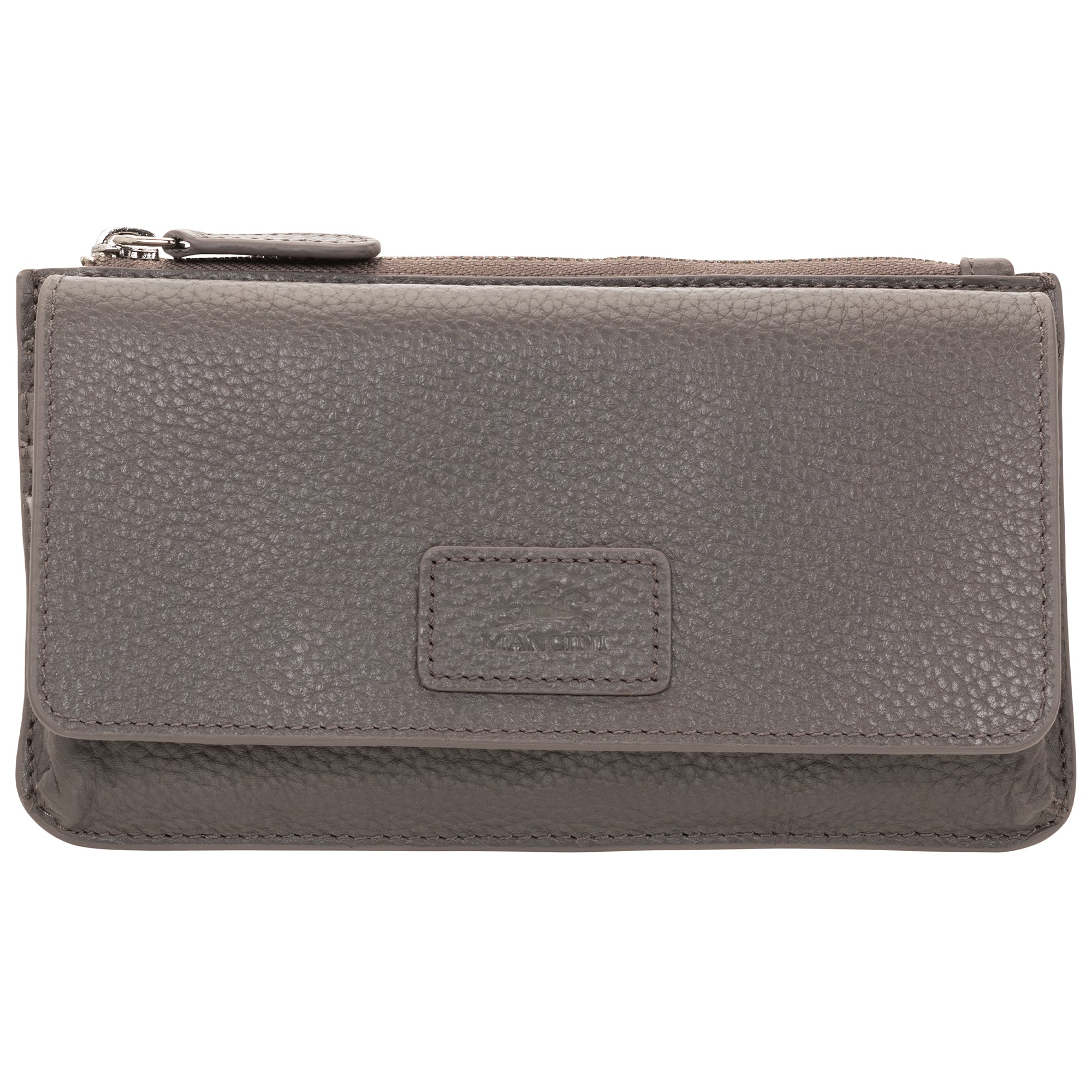 Mancini Wallets Grey Mancini Pebbled Ladies RFID Crossbody Wallet